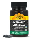 Country Life Coconut Activated Charcoal Capsules, 260mg - Přírodní Charcoal Supplement for Gas and Bloating Relief - Gluten- Free, 40 Vegan Kapsle