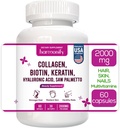 Kolagen Biotin Keratin Hyaluronic Acid Complex s vitamínem E, kyselina listová, dýňové semeno a MSM, 60 kapslí, 1000 mg