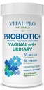 Vital Pro Naturals - Vaginální pH a moč Probiotika + Prebiotika, Postbiotika, Parabiotika, 4- in-1 dodatek pro ženy, vysoká potence, 64 Stravovací, Vaginální, Moč, Imunitní zdraví, 30 ct