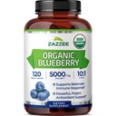 Zazzee USDA Organic Blueberry 10: 1 Extract, 5000 mg Síla, 120 Vegan Kapsle, 4 Měsíční dodávky, Koncentrované a standardizované 10X celý ovocný extrakt, 100% Vegetarian, Non- GMO, Made in USA