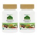 NaturesPlus Zdroj zahrady života Vitamin C - 60 Vegan Kapsle, Balení 2 - Podpora imunitního systému - Certified Organic, Non- GMO, Gluten Free - 60 Celkem Service