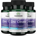 Swanson Zinek Citrát - Minerální dodatek na podporu zdraví zdravých vizí a imunitního systému - Natural Formule podporující celkové Wellness - (60 Kapsle, 50mg každý) 3 Pack