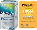 Vitron- C vysoce potentní železný dodatek, 60ct a Mag-Ox 400 Magnesium Minerální dodatek 60ct
