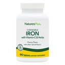 NaturesPlus Žvýkačka Železo, Třešně - 90 Tablety, Balík 2 - Podporuje zdravou krev a přírodní energii - High- potency dodatek s vitamínem C & Byliny - 180 Celkem Služební