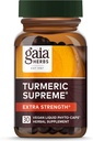 Gaia Byliny Turmeric Supreme Extra Strength - Podporuje příležitostné otoky od normálního oblečení a slz - s kurkumin a černý pepř - 30 Vegan tekuté fyto- kapsle (Až 30-denní dodávka)