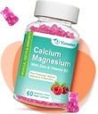 Vysoká absorpce kalcium gumy, vápník hořčík zinek s magnesium- glycinátem, draslík, vitamín D3 pro ženy & Men- Malina Ochucené 60 Cts