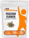 Bulksupplements.com Passion Flower Extract Powder - Passion Flower Supplement, Herbal Supplement - Gluten Free, 1g per Serving, 100g (3,5 oz) (balení po 1)