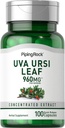 Piping Rock Uva Ursi Kapsle 124; 960mg kapsle 124; 100 pilulky 124; Herb Leaf Extract Supplement PHAR124; Non- GMO, gluten zdarma