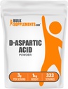 BulkSupplements.com D-aspart Acid Powder - D-aspartic Acid Dodatek pro muže, Neochucená aminokyselina - čistý & gluten zdarma, 3g na Serving, 1kg (2,2 kg) (balení po 1)