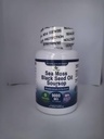 Mořský Moss Softgel, Moss Black Seed Oil Soursop Bladderwrack Burdock Turmeric pro buněčné regenerace, Detox, Gut, Společná podpora, Chew Superfood Seamoss 6X Silnější než Moss Gel, Kapsle, Gummy