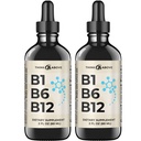 B1 B6 B12 Vitamin Liquid Drops - Nerve, Energie, Brain Support Supplement - Fruity-Like Flavor - Methylkobalamin, Thiamin, Pyridoxin (2)