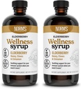 Norm 's Farms Wellness Black Elderberry Syrup with Honey, Skořice & Cloves - Made in USA, Natural Imunitary Support, No Alkohol or Fillers, Gluten- Free, Non- GMO, Vegan, Pure Elderberry Syrup - 2PK 8 Oz