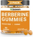 2 Pack Berberine Gummies, Cukr zdarma Berberine dodatek 1500mg s Ceylon Skořice, Berberine Gummy pro dospělé