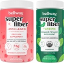 Bellway Super Fiber Powder + Collagen, Strawberry Lemonade Super Fiber + Green