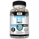 Kaya Naturals B-12 Komplexní doplněk 124; Multivitamin doplněk pro ženy a muže Energie a metabolismus Booster 124; B- Komplex Vitamin s Biotin, Cholin, Inositol, Folát, a Vitamin C - 30 Kapsle