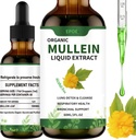 Liquid Kapky s Mullein Leaf, Mullein Kapky pro Plíce Organic Respirate Booster Alkohol zdarma, Lung Clearse pro imunitní a respirační podporu zdraví, bílá