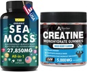 Moss Moss & Creatine Monohydrát Gummies Bundle 270 Počet - Organic Moss Black Seed Oil Aşhwagandha Ginger & Creatine Monohydrát (2 balení)