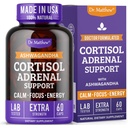 Dr. Matthew Cortisol Reducer Dodatek pro ženy. Podpora nadledvin s Ashwagandha, Rhoddiola & Ginseng - Detox Cocktail na dolní kortizol & pomoc relaxace, klid a klidný spánek