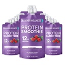 Designer Wellness Protein Smoothie, Real Fruit, 12g Protein, Low Carb, Zero Added Sugar, Gluten- Free, Non- GMO, No umělé barvy nebo aromata, Smíšené Berry, 12 Počet