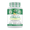 Organická Veda Spirulina & Chlorella Kapsle, 1500mg, 300 Počet - Spirulina Chlorella Kapsle s super zelené antioxidanty, Phycocyanin, Amino Acid - Zvýšení imunity, Energie, Podpora Digestion