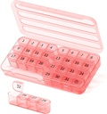 Měsíční Pořadatel pilulek 1 krát denně, 30 dní Pilulka Box, Jeden měsíc Pilulka pouzdro jednou denně, 31 den Pořadatel Pilulka Držák medicíny pro vitamín, Pink