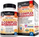 Komplex vitaminu B s vitaminem C pro maximální absorpci - Methylkobalamin b12 & Folát doplněk kyseliny listové - B1 B2 B3 B6 B7 B9 pro podporu imunitního a nervového systému - Non- GMO, 60 počet
