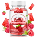 softbear hořčík hořčík zinek gumy pro ženy, vápník hořčík dodatek s vitamínem D3 pro sílu kostí, Vegan / Sugar- bez, Malina Flavor 60 Počet