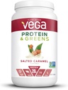 Bílkoviny Vega a zelené, slaný karamel, Vegan Protein Powder, 20g Plant Based Protein, Low Carb, Keto, Dairy Free, gluten Free, non GMO, Pea Protein pro ženy a muže, 1,7 Pounds (25 Služeb)