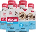 SlimFast Strava Náhradní Shake, Original Cappuccino Delight, 10g připraveného k pití protein pro hubnutí, 11 Fl. Oz láhev, 4 Počet (balení 3) (Balení května Vary)
