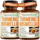 Boswellia Serrata Turmeric Supplement for Joint Support & Zánět Balance - Turmeric Boswellia Supplement with Ginger & Black Pepper Extract for Enhanced Absorption - Non- GMO - 2pack