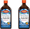 Carlson - Nejjemnější rybí olej, 1600 mg Omega-3s, dodatek k tekutému rybímu oleji, norský rybí olej, Wild- catched, Udržitelně sourced fish oil Liquid, Orange, 16.91 Fl Oz (balení po 2)