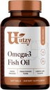 Utzy Naturals Omega33 Fish Oil 124; 800 mg Omega33 Omega33 124; s EPA a DHA 124; Natural Lemon Flavor Omega34; 60 Softgels