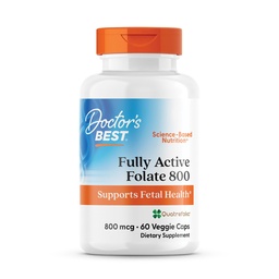 Lékaři nejlepší plně aktivní folát 800 s Quatrefolii, podporuje zdraví plodu, non-GMO, gluten zdarma, Vegan 60 Veggie Caps