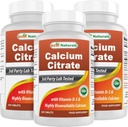 Nejlepší Naturals vápník Citrát s vitamínem D-3 240 Tablety (240 Počet (balení po 3))