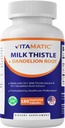 Vitamatic Milk Thistle 50: 1 Extract 500mg, Dandelion Root 50: 1 Extract 100mg, 180 Vegetarian Kapsle, Non- GMO, gluten zdarma