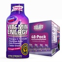 Vitamin Energy Focus + Extra Strength Energy Shot Berry 48 Pack, 260mg přírodní kofein, B-vitaminy, CoQ10, aminokyseliny, Focus, Productivity & Clarity, Nulový cukr, gluten- Free, 1.93 fl oz