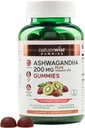 NatureWise Ashwagandha Gummies - Strawberry Kiwi - KSM-66 s vitamínem D3 - Calming Mood Support - Vegetarian - Non- GMO, želatina a gluten Free - 90 Počet [45- Day Supply]