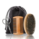 Hair Dough Beard Brush & Comb, Nůžky Set pro muže, Sada obsahuje měkký kance Bristle Brush, Bamboo Wide Tooth Comb, a Mustache Trimming Nůžky, Straighten & Soften Your Beard