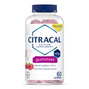 Citrakální vápníkové gumy, doplněk vápníku s vitaminem D3, podpora zdraví kostí, pro věkové období 12 +, Přírodní Malina Flavor, 60 Počet