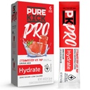 PURE KICK PRO Hydratace Electrolyte Drink Mix, Jahodový led Pop, Obsahuje 1 box s 6 balíčky v každé krabici