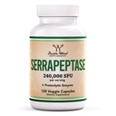 Serrapeptáza 240.000 SPU Max Potency (120 Veggie Kapsle) Proteolytický enzym pro sinus, Respirační a společné zdraví (Non- GMO, gluten zdarma, Vegetarian Safe) by Double Wood