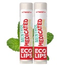 Eco rty Certified Organic Medicated Lip Balzám pro studené vředy a horečka Blistry s menthol, čaj strom a Lemon Balm 2 balení Eco rty 100% přírodní. Vyrobeno v USA