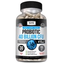 Kaya Naturals Probiotic 40 miliard CFU - Probiotika pro ženy, Probiotika pro muže a dospělé, přírodní - Gut zdraví a imunitní podpora Dodatek - Promotes Digestive Health - 30 Počet
