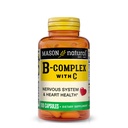 MASON NATURAL B-Complex s vitamínem C - Podpora nervového systému a srdečního zdraví - 100 Kapsle