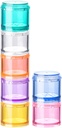 Stackable Pill Organizer, 7- Days Travel Pill Pouzdro, Pill Box pro kapesní, Přenosná medicína Vitamin Container Holder Medium Rainbow