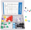 Swpeet 92 Pcs Chemie Molekulární model Student a učitel Set, Molekulární model Set pro anorganickou a organickou chemii - 52 Atomy & 37 Vazby & 3 Orbitals
