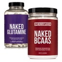 NAKED Cherry Lime BCAA 34 Seedings + čistý L- glutamin 240 Kapsle Bundle: Non- GMO, gluten zdarma, Muscle Recovery, Nic umělého