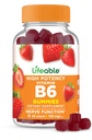 Živý vitamín B6 Gummie 124; 100mg Gummies 124; Velký Ochutnávání VIT B6 doplněk Fum124; Vegan B6 Vitamíny pro Nerve Supplement F3124; Vitamin B 6 pro dospělé, muže, ženy Fummies 124; 60 Gummies