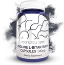 Cholin L- Bitartate Kapsle 500mg (180 Počet) 500mg; Cholin dodatek 124; Podporuje kognitivní funkce, duševní výkon a fyzické vytrvalosti