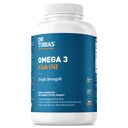Dr. Tobias Omega 3 Fish Oil 2000mg Triple Strength with 800mg EPA 600mg DHA Per Serving Omega 124; Fish Oil Omega 3 Supplements for Heart Brain & Imunitation Support - 180 Softgels (90 Servings)